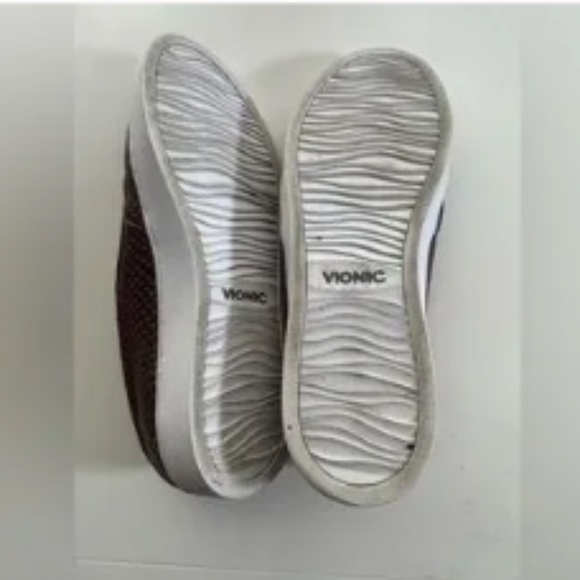 Vionic Burgundy Textured Casual Slip-Ons - Picture 3 of 5